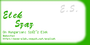 elek szaz business card